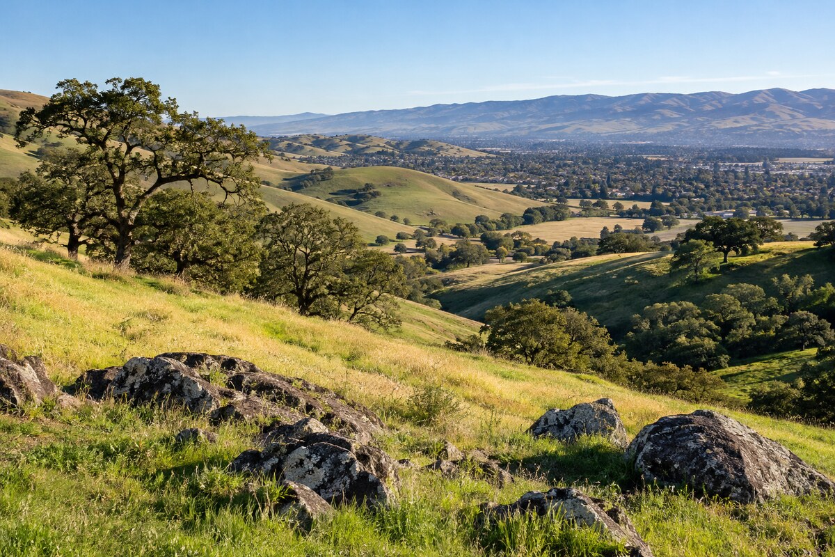 Foothill landscape around Fremont, California