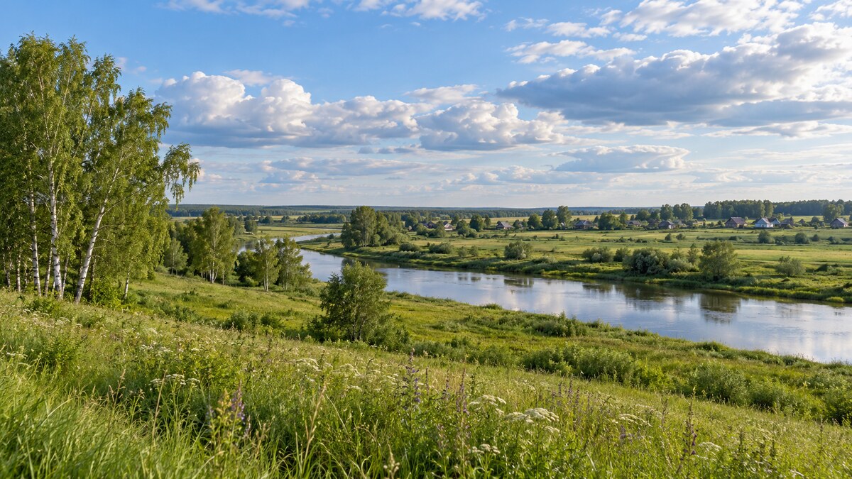 Зауральский пейзаж у реки