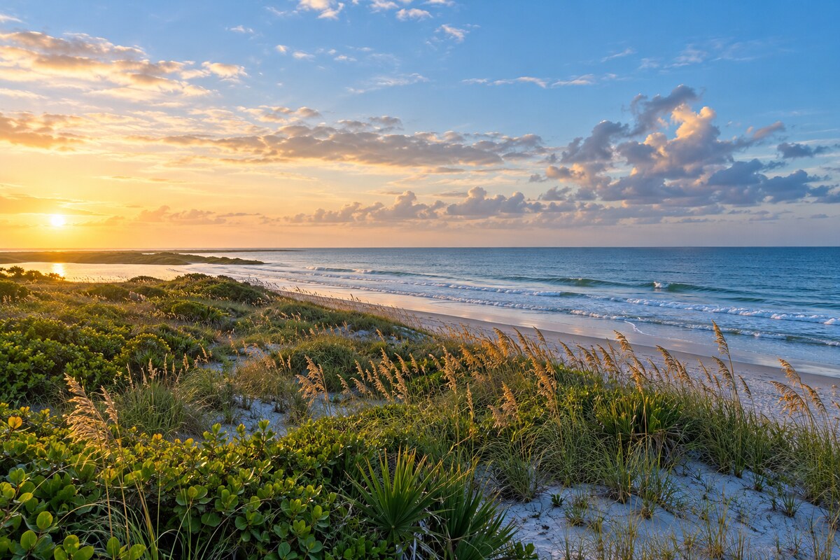 Florida coastal dunes and Atlantic Ocean
