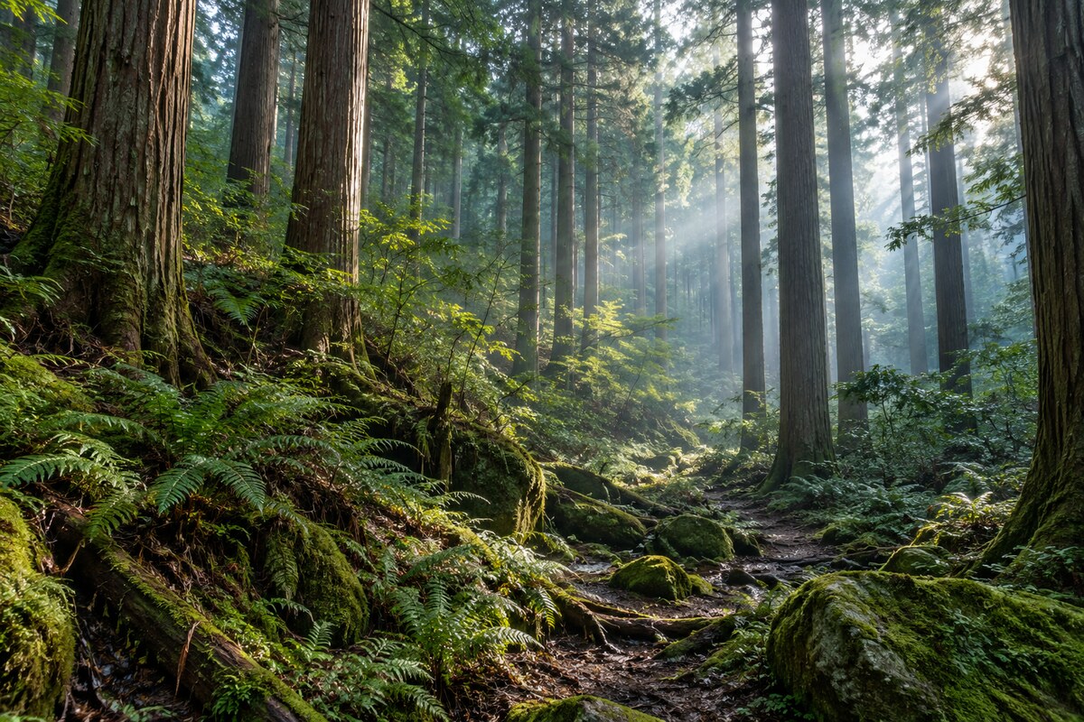 Japanese cedar forest Japanese cedar forest