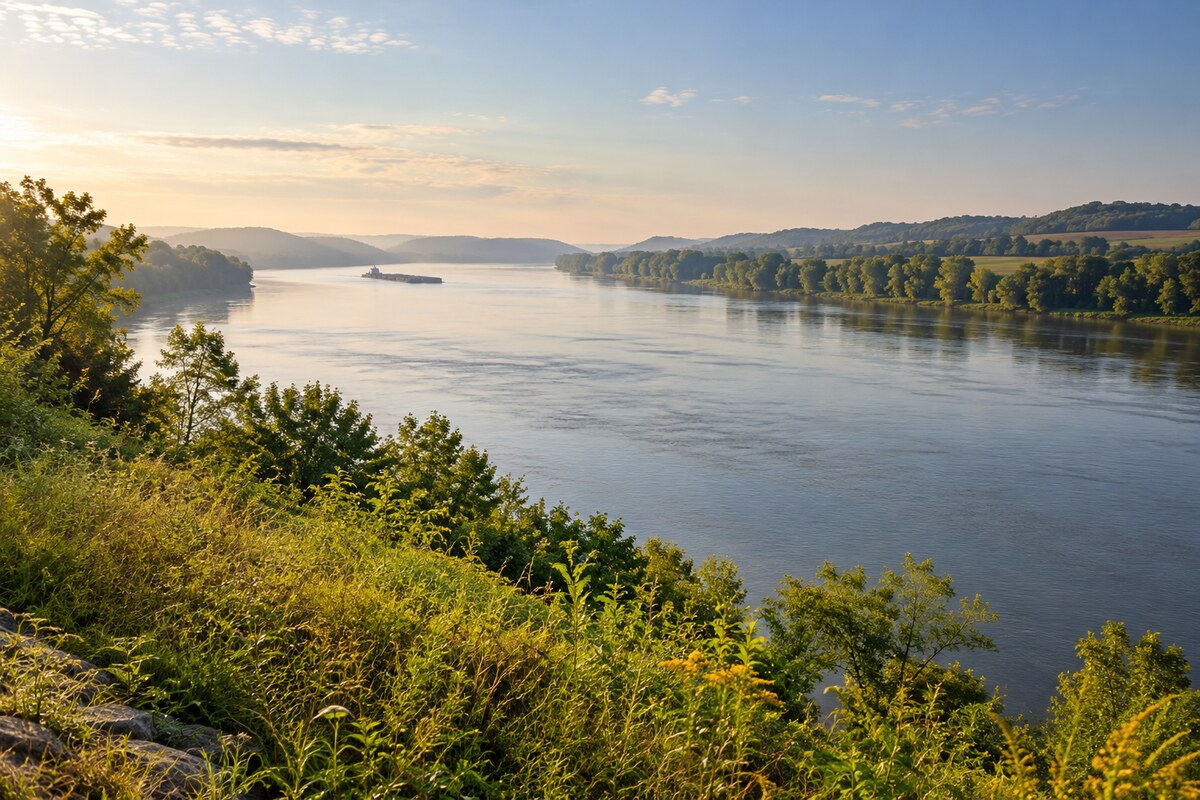 Western Kentucky river landscape Ohio River landscape in western Kentucky