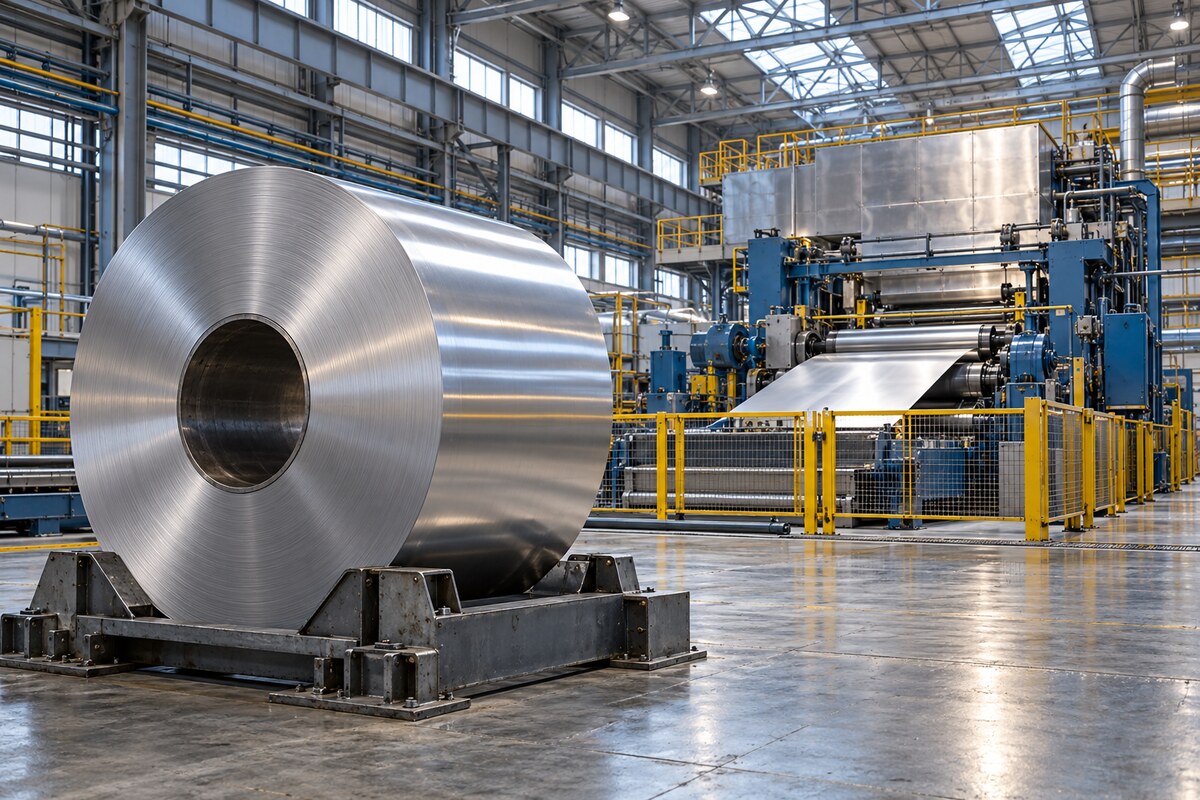 Aluminum coil in a rolling hall