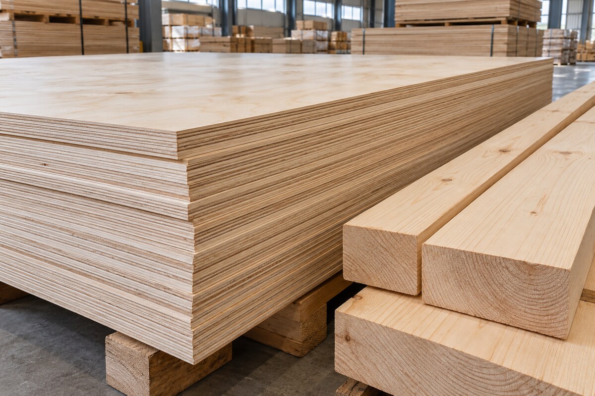 Plywood and dry sawn timber