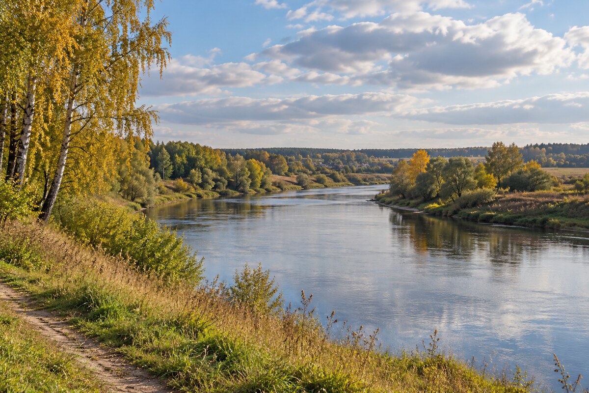 Речной пейзаж окрестностей Воскресенска